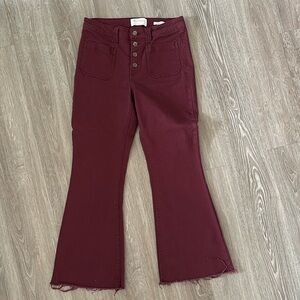 Generation by Celebrity Pink Burgundy Flare Pants Size 9/29